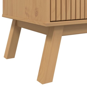 vidaXL Έπιπλο Τηλεόρασης OLDEN ΓκριΚαφέ 114x43x57cm Μασίφ Ξύλο Πεύκου
