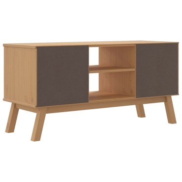 vidaXL Έπιπλο Τηλεόρασης OLDEN ΓκριΚαφέ 114x43x57cm Μασίφ Ξύλο Πεύκου