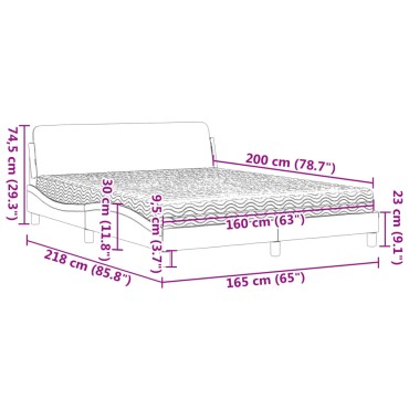 vidaXL Κρεβάτι με Στρώμα Σκούρο Πράσινο 160x200εκ. Βελούδινο