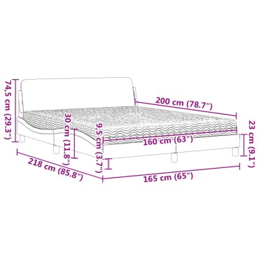 vidaXL Κρεβάτι με Στρώμα Μπλε 160 x 200 εκ. Βελούδινος