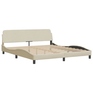 vidaXL Κρεβάτι Κρεμ 180x200 εκ. Υφασμάτινο