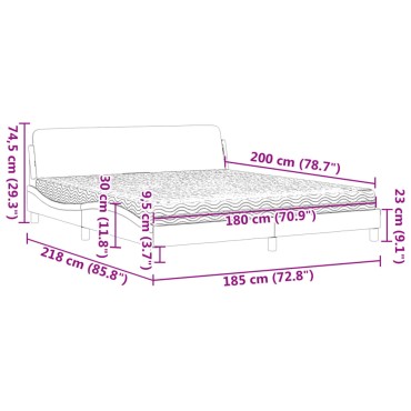 vidaXL Κρεβάτι Κρεμ 180x200 εκ. Υφασμάτινο