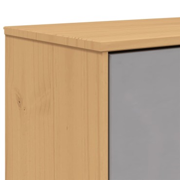 vidaXL Παπουτσοθήκη OLDEN Γκρι/Καφέ 55x35x120cm Μασίφ Ξύλο Πεύκου
