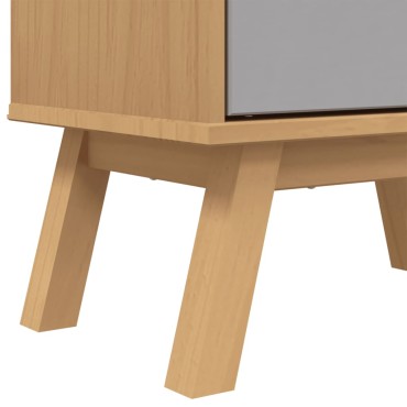 vidaXL Παπουτσοθήκη OLDEN Γκρι/Καφέ 55x35x120cm Μασίφ Ξύλο Πεύκου