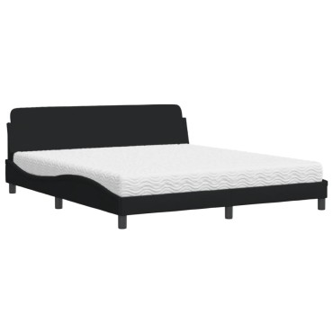 vidaXL Κρεβάτι Μαύρο 180x200 εκ. Υφασμάτινο