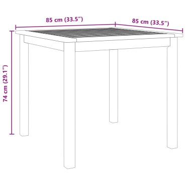 vidaXL Σετ Τραπεζαρίας Κήπου 5 τεμ. 85x85x74cm από Μασίφ Ξύλο Ακακίας