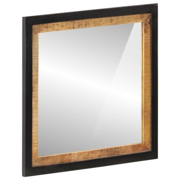 vidaXL Καθρέφτης Μπάνιου 55x1x60cm από Γυαλί και Μασίφ Ξύλο Μάνγκο