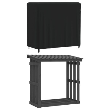 vidaXL Κάλυμμα Ραφιού Καυσόξυλων Μαύρο 122x61x106cm 420D Υφ. Oxford 1 τεμ.
