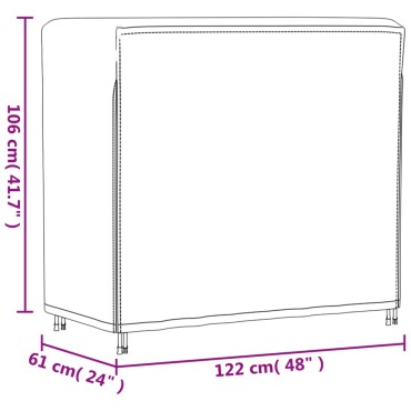 vidaXL Κάλυμμα Ραφιού Καυσόξυλων Μαύρο 122x61x106cm 420D Υφ. Oxford 1 τεμ.
