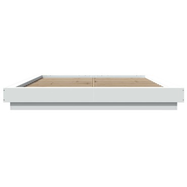 vidaXL Πλαίσιο Κρεβατιού με LED Λευκό 160x200 εκ. Επεξεργ. Ξύλο