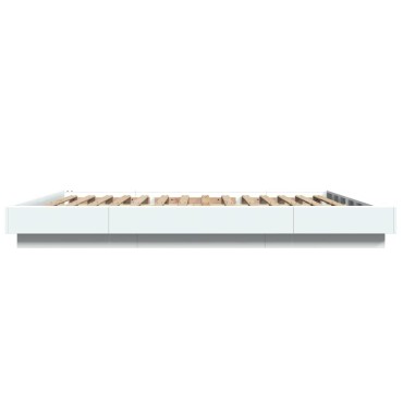 vidaXL Πλαίσιο Κρεβατιού με LED Λευκό 160x200 εκ. Επεξεργ. Ξύλο