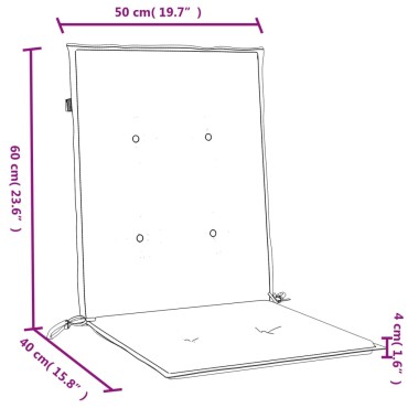vidaXL Μαξιλάρια Καρέκλας με Πλάτη 4 τεμ. Μπλε 100x50x4cm Ύφασμα