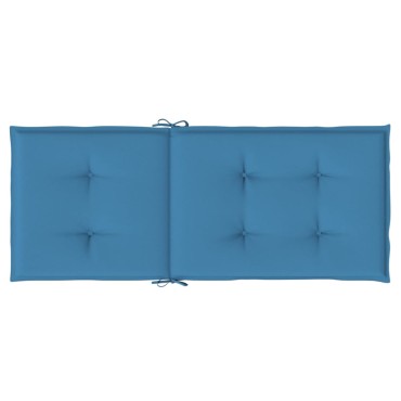 vidaXL Μαξιλάρια Καρέκλας με Πλάτη 2 τεμ. Μπλε 120x50x4cm Ύφασμα