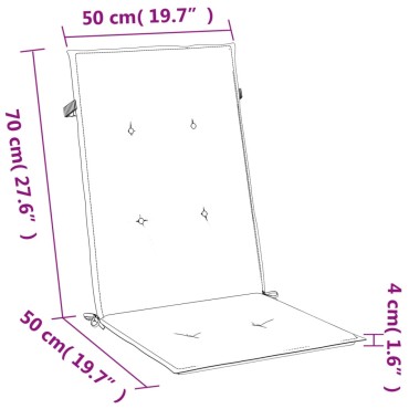vidaXL Μαξιλάρια Καρέκλας με Πλάτη 6 τεμ. Μπλε 120x50x4cm Ύφασμα