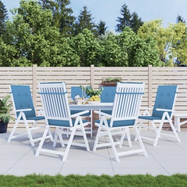 vidaXL Μαξιλάρια Καρέκλας με Πλάτη 6 τεμ. Μπλε 120x50x4cm Ύφασμα