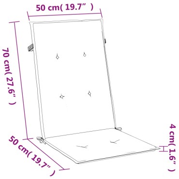 vidaXL Μαξιλάρια Καρέκλας με Πλάτη 6 τεμ. Μπλε 120x50x4cm Ύφασμα