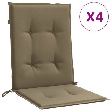 vidaXL Μαξιλάρια Καρέκλας με Πλάτη 4 τεμ. Taupe 100x50x4cm Ύφασμα