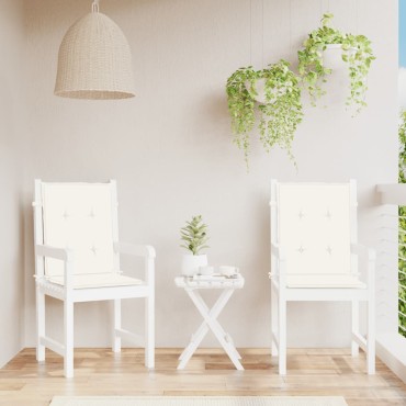 vidaXL Μαξιλάρια Καρέκλας με Πλάτη 2 τεμ. Κρεμ 100x50x4cm Ύφασμα