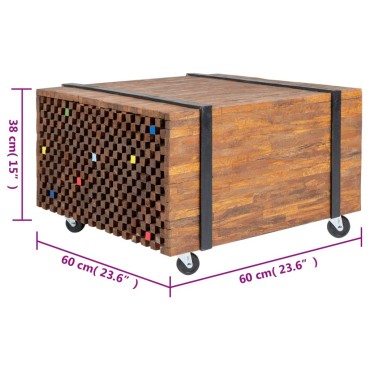 vidaXL Τραπεζάκι Βοηθητικό 60x60x38cm από Ξύλο Teak 1 τεμ.