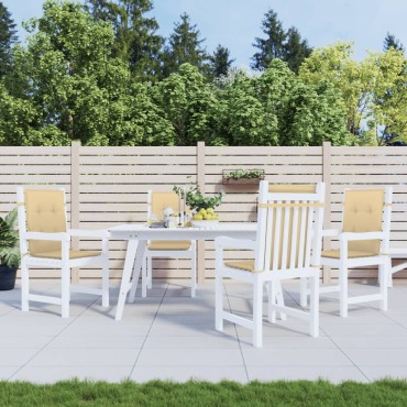 vidaXL Μαξιλάρια Καρέκλας με Πλάτη 4 τεμ. Μπεζ 100x50x4cm Ύφασμα