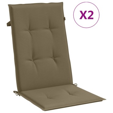 vidaXL Μαξιλάρια Καρέκλας Κήπου Πλάτη 2τεμ Taupe 120x50x4cm Ύφασμα