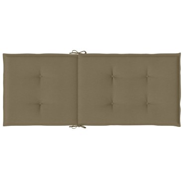 vidaXL Μαξιλάρια Καρέκλας Κήπου Πλάτη 2τεμ Taupe 120x50x4cm Ύφασμα