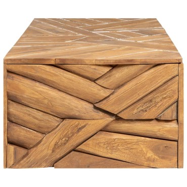 vidaXL Τραπέζι Σαλονιού «Διαβρωμένο» Στιλ 110x35x38cm Ξύλο Teak 1 τεμ.