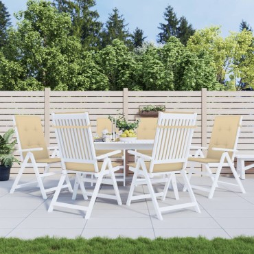 vidaXL Μαξιλάρια Καρέκλας με Πλάτη 6 τεμ. Μπεζ 120x50x7cm Ύφασμα