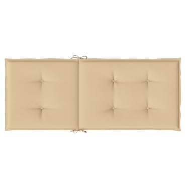 vidaXL Μαξιλάρια Καρέκλας με Πλάτη 6 τεμ. Μπεζ 120x50x7cm Ύφασμα