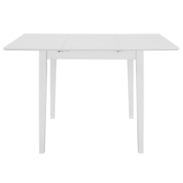 vidaXL Σετ Τραπεζαρίας 5 τεμ. Λευκό από MDF (80-120)x80x74cm