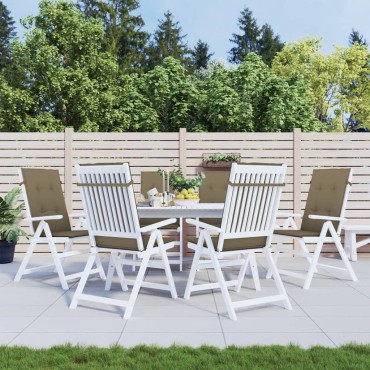 vidaXL Μαξιλάρια Καρέκλας Κήπου Πλάτη 6τεμ Taupe 120x50x4cm Ύφασμα