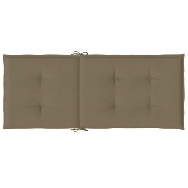 vidaXL Μαξιλάρια Καρέκλας Κήπου Πλάτη 6τεμ Taupe 120x50x4cm Ύφασμα