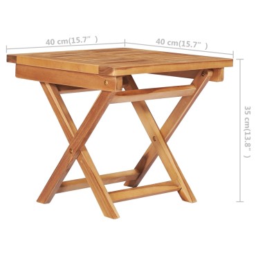 vidaXL Ξαπλώστρες 2 τεμ. από Μασίφ Ξύλο Teak με Τραπέζι και Μαξιλάρι 40x40x35cm