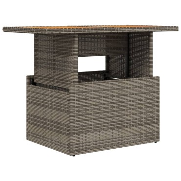 vidaXL Τραπέζι Κήπου Γκρι 100x55x73cm Συνθετικό Ρατάν/Ξύλο Ακακίας 1 τεμ.