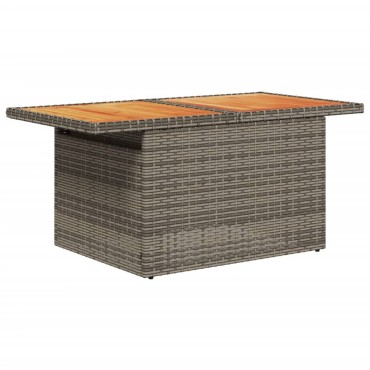 vidaXL Τραπέζι Κήπου Γκρι 100x55x73cm Συνθετικό Ρατάν/Ξύλο Ακακίας 1 τεμ.