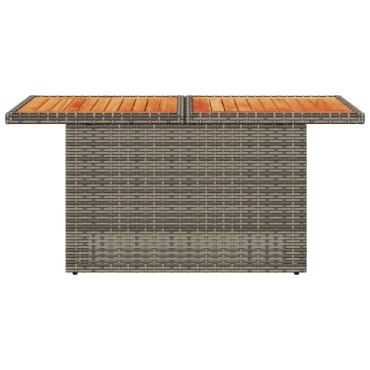 vidaXL Τραπέζι Κήπου Γκρι 100x55x73cm Συνθετικό Ρατάν/Ξύλο Ακακίας 1 τεμ.