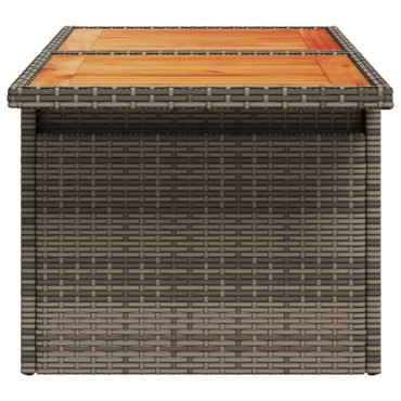vidaXL Τραπέζι Κήπου Γκρι 100x55x73cm Συνθετικό Ρατάν/Ξύλο Ακακίας 1 τεμ.