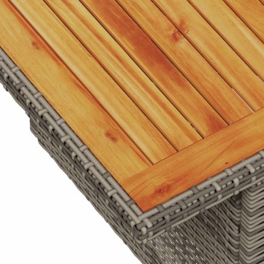 vidaXL Τραπέζι Κήπου Γκρι 100x55x73cm Συνθετικό Ρατάν/Ξύλο Ακακίας 1 τεμ.