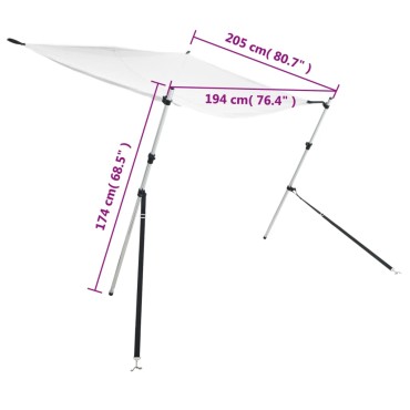 vidaXL Επέκταση Σκιάστρου Σχήμα Τ Λευκή 170x208x(115-183) εκ.