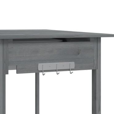 vidaXL Τραπέζι για Γλάστρες+Νεροχύτη Γκρι 147,5x44x139,5εκ Μασίφ Ελάτη