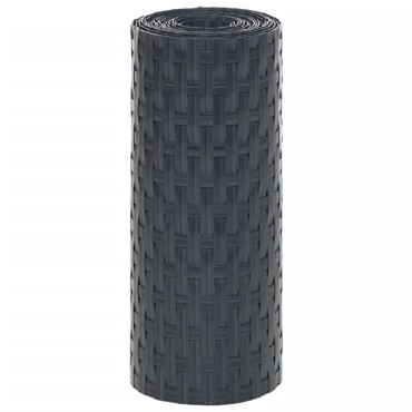 vidaXL Διαχωριστικό Βεράντας 5 τεμ. Ανθρακί 255x19cm Συνθ. Ρατάν