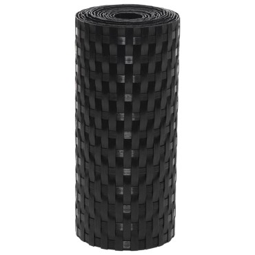 vidaXL Διαχωριστικά Βεράντας 5 τεμ. Μαύρο 255x19cm Συνθετικό Ρατάν