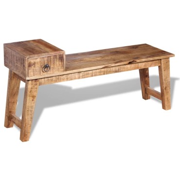 vidaXL Πάγκος με Συρτάρι 120x36x60cm από Μασίφ Ξύλο Μάνγκο 1 τεμ.