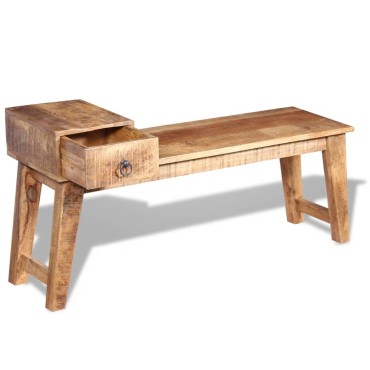 vidaXL Πάγκος με Συρτάρι 120x36x60cm από Μασίφ Ξύλο Μάνγκο 1 τεμ.