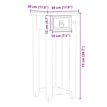 vidaXL Βάση Φυτών Corona 30 x 30 x 73 εκ. από Μασίφ Ξύλο Πεύκου