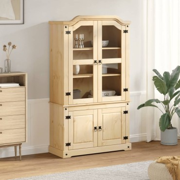 vidaXL Βιτρίνα Corona 103,5x42x180cm από Μασίφ Ξύλο Πεύκου 1 τεμ.