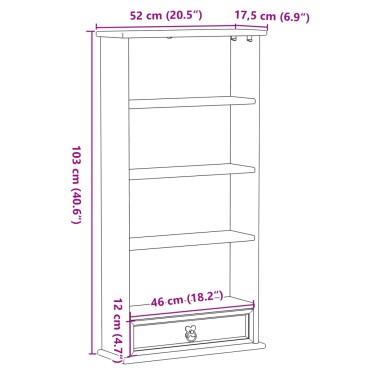 vidaXL Έπιπλο για CD Corona 52x17,5x103cm από Μασίφ Ξύλο Πεύκου