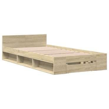 vidaXL Πλαίσιο Κρεβατιού με συρτάρια Sonoma Δρυς 100x200εκ. Επεξ. Ξύλο