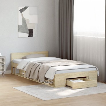 vidaXL Πλαίσιο Κρεβατιού με συρτάρια Sonoma Δρυς 100x200εκ. Επεξ. Ξύλο