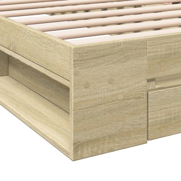 vidaXL Πλαίσιο Κρεβατιού με συρτάρια Sonoma Δρυς 100x200εκ. Επεξ. Ξύλο